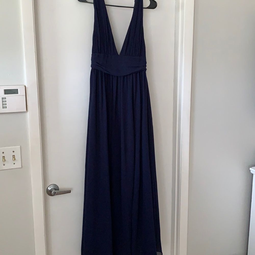 Plunge neck maxi dress